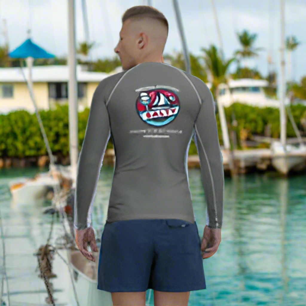 Salty Podcast Men’s UPF 50+ Sun Shirt – Performance Long Sleeve (Gray)