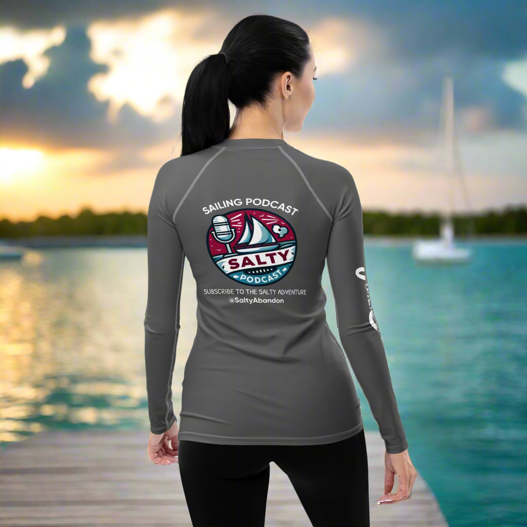 Salty Podcast Women’s UPF 50+ Sun Shirt – Performance Long Sleeve (Gray)